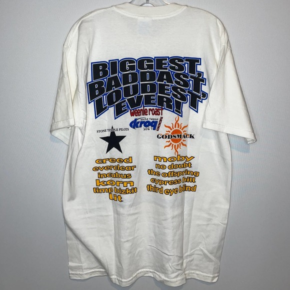 NWOT Vintage 2000 KROQ The Biggest Baddest Ever Weenie Roast T-Shirt XL - Picture 3 of 5